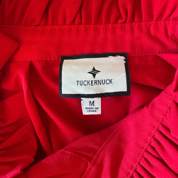 Tuckernuck Red Crepe Tate Dress Women’s Size Medium - Picture 11 of 11